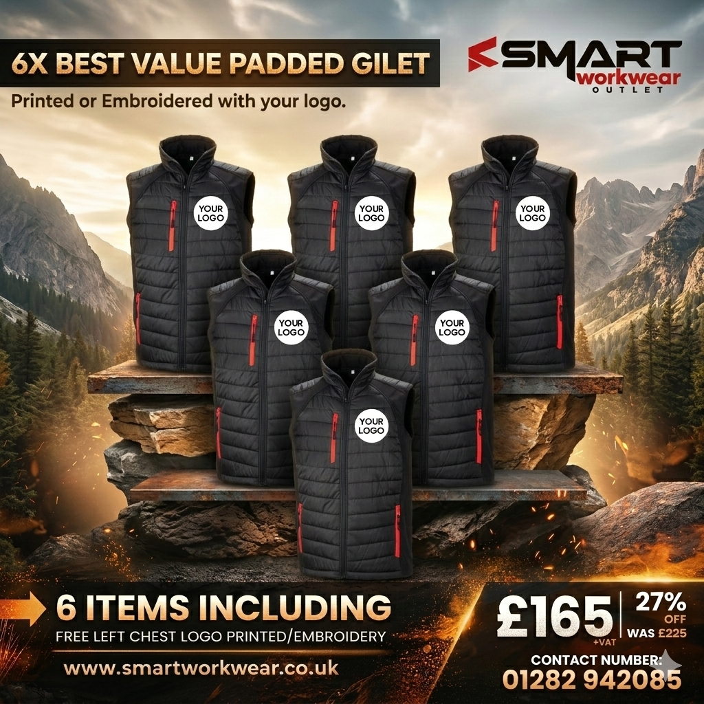 6 x Compass Padded Gilets / Bodywarmers