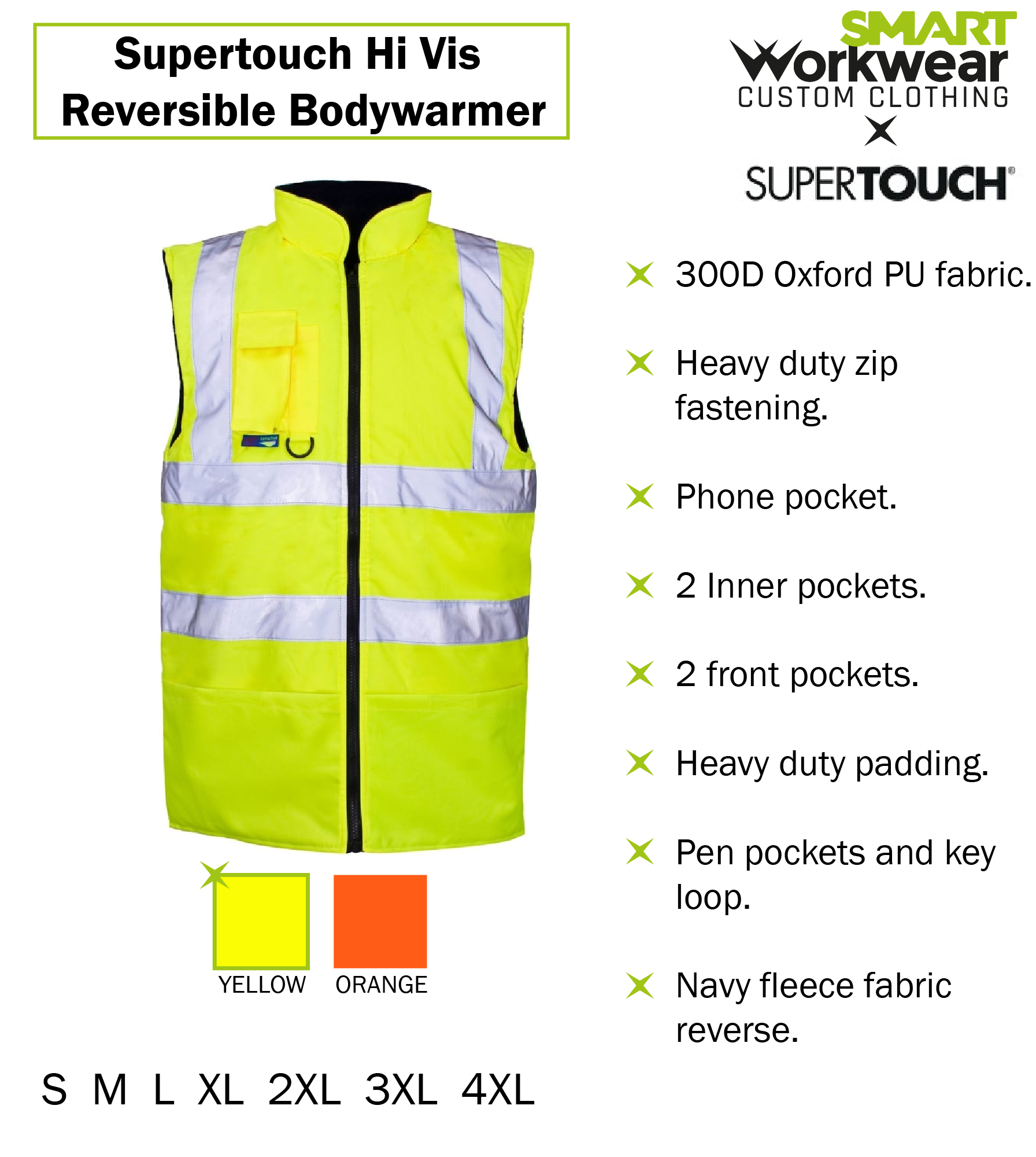 Hi-Vis Bodywarmer Colours