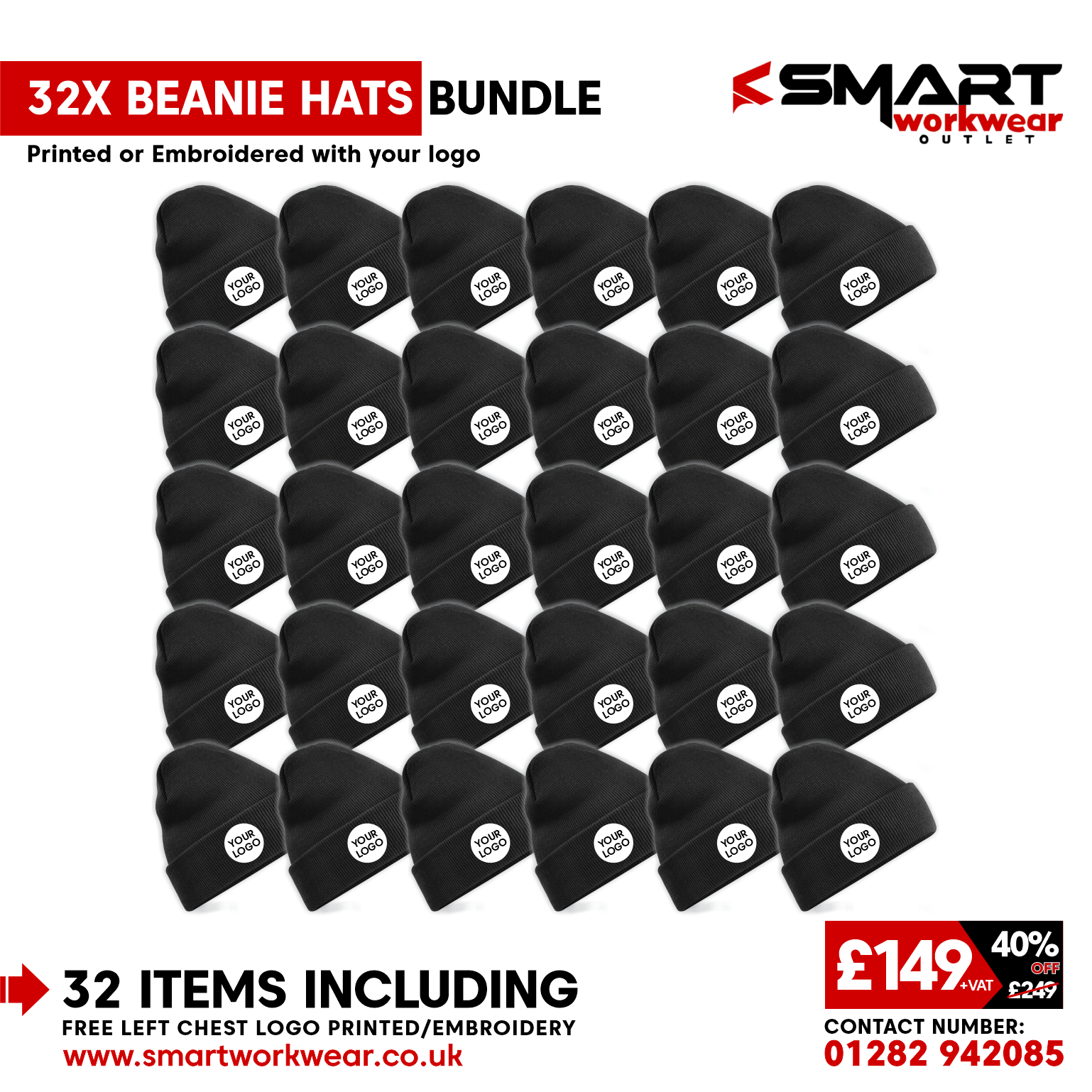 32 x BEANIE HATS BUNDLE