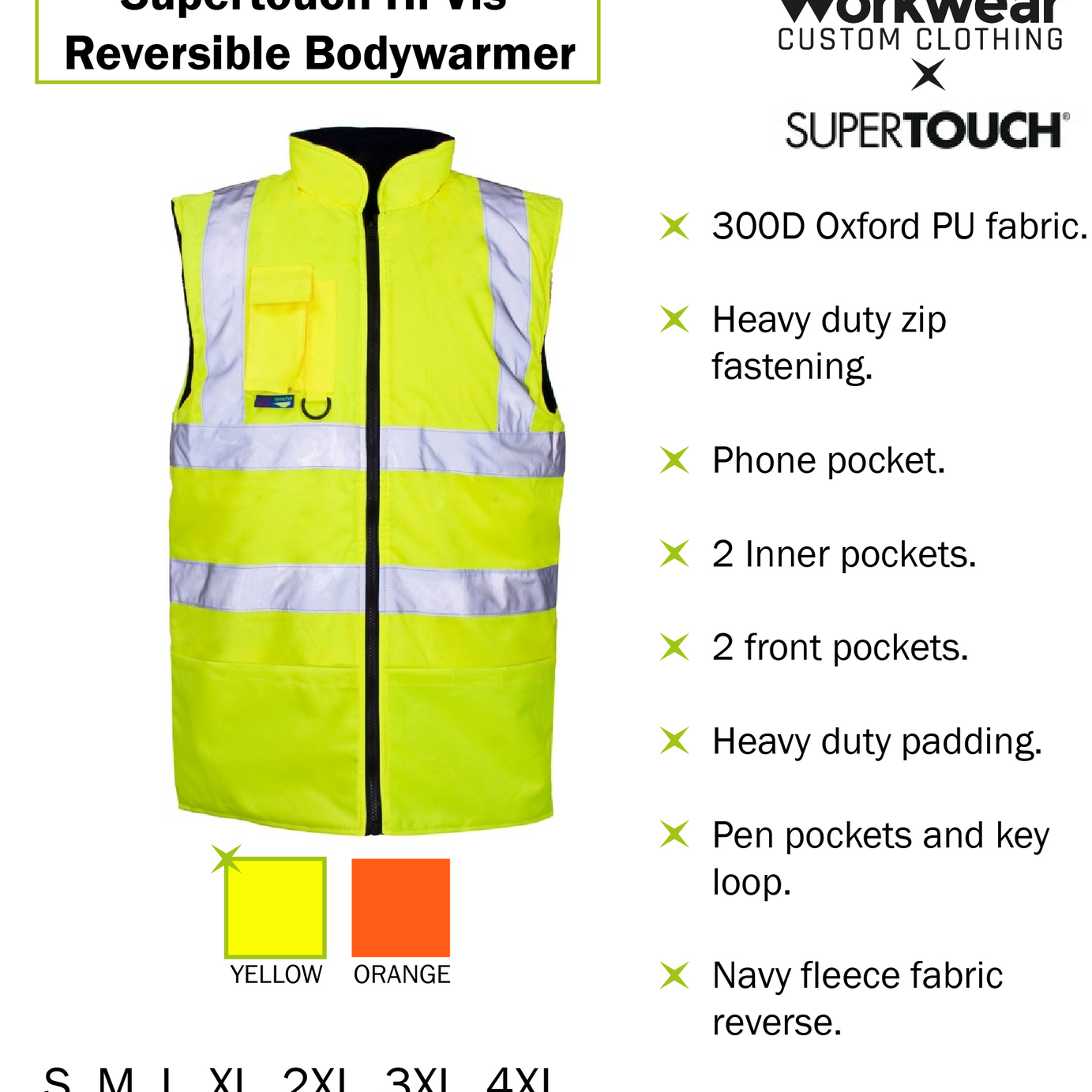 Hi-Vis Bodywarmer Colours