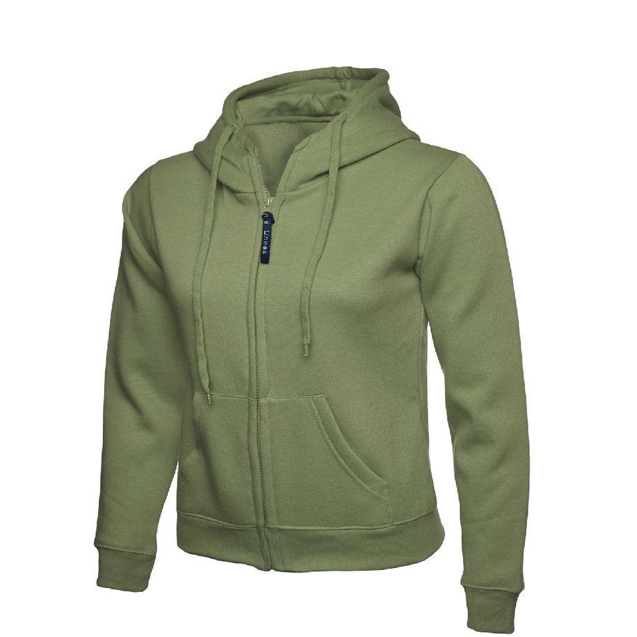 Uneek Ladies Classic Full Zip Hooded Sweatshirt