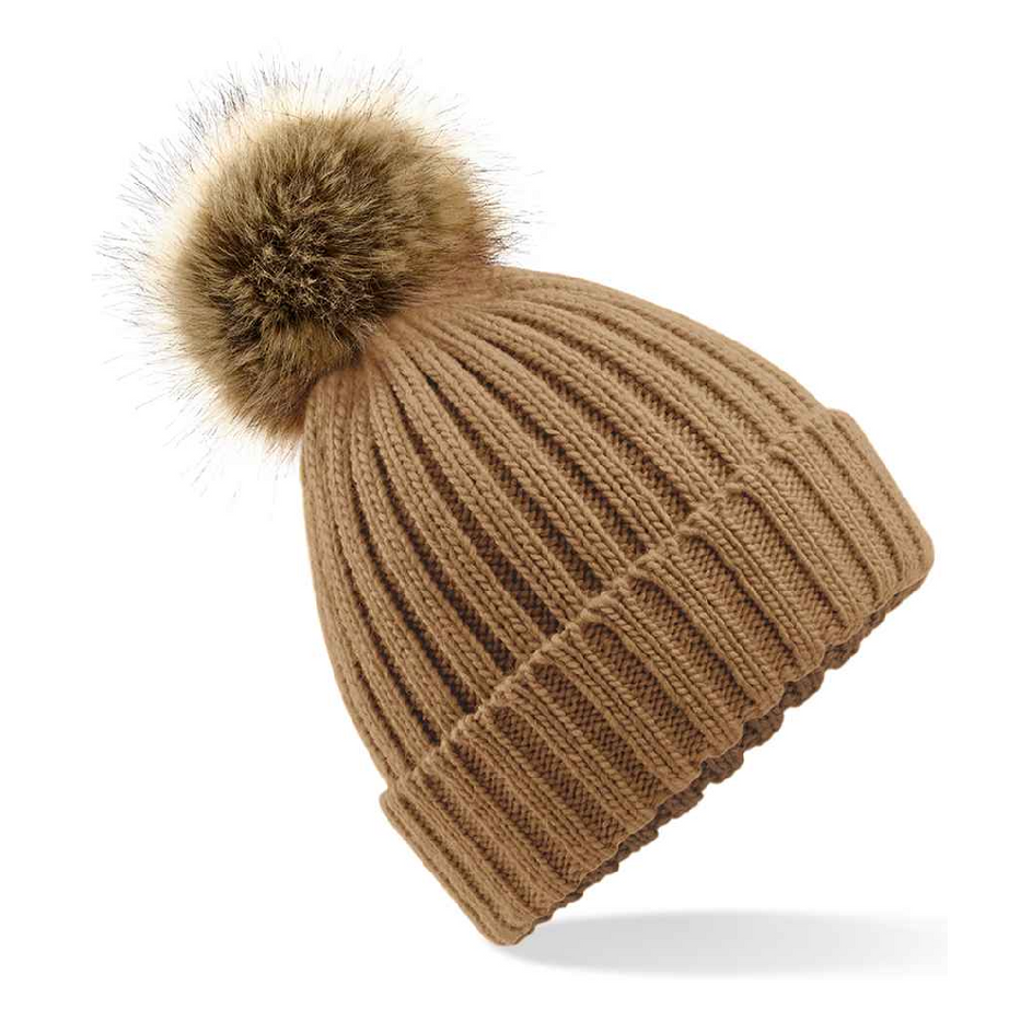 Beechfield Fur Pom Pom Chunky Beanie