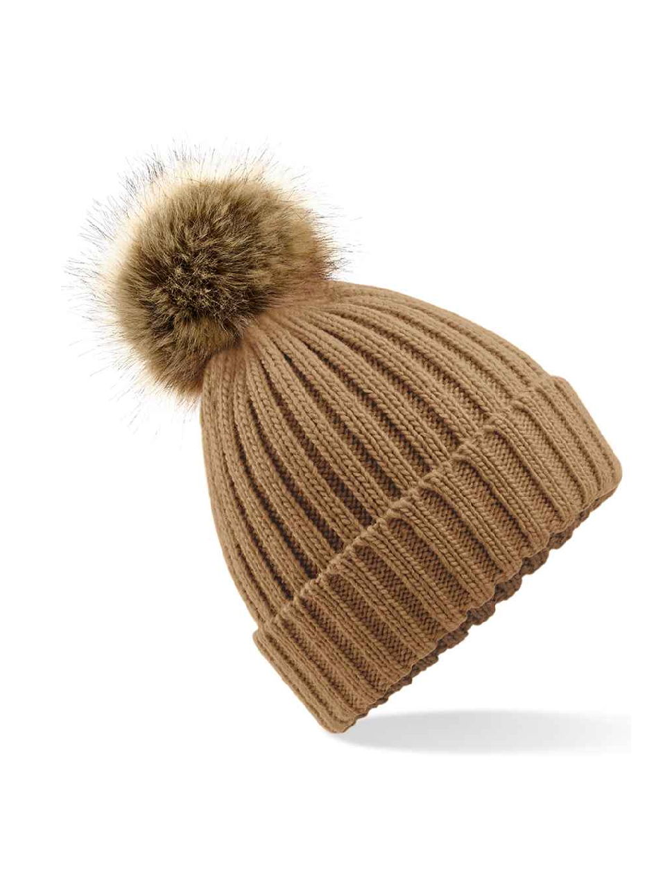 Beechfield Fur Pom Pom Chunky Beanie