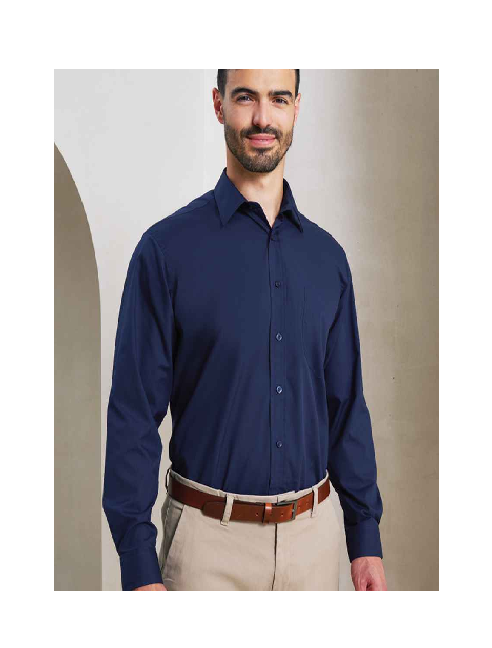 Premier Men's Long Sleeve Poplin Shirt